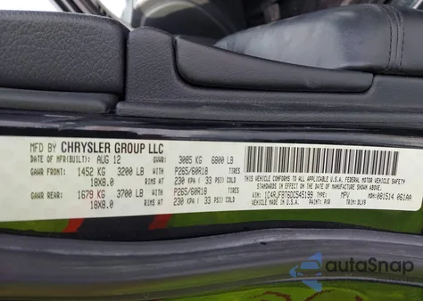 2013 Jeep Grand Cherokee Limited z USA, uszkodzony, nr VIN 1C4RJFBT6DC545199